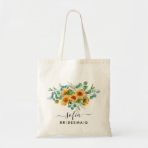Sac Cabas Mariage Tournesol Rustique Demoiselle d'