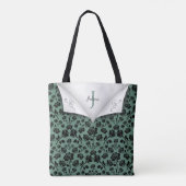 Sac cabas monogramme vert chic et rose noir (Dos)
