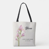 Sac cabas personnalisé à l'iris aquarelle | Floral (Dos)