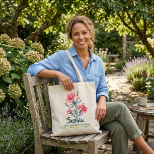 Sac cabas personnalisé Carnation de janvier libell