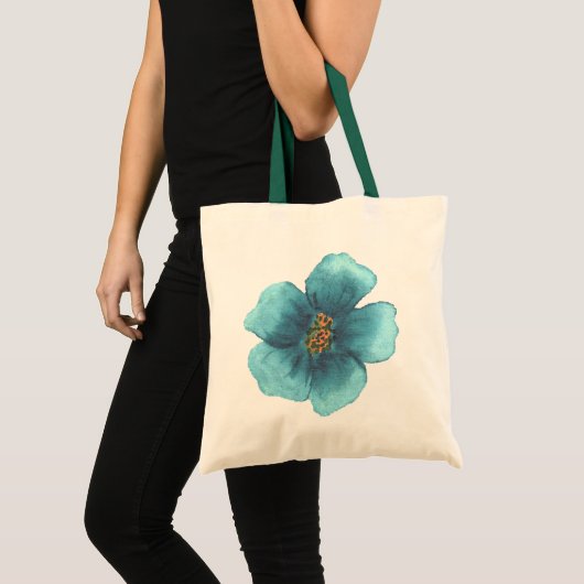 Sac cabas personnalisé fleurs aquarelle blanche (Devant (produit))