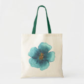 Sac cabas personnalisé fleurs aquarelle blanche (Devant)