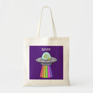 Sac cabas personnalisé UFO arc-en-ciel