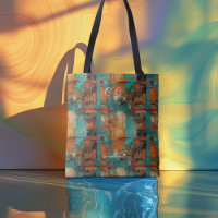 Sac cabas personnalisé urbain abstrait avec initia