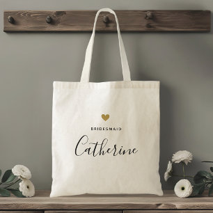 Sac cabas pour demoiselle d'honneur à cœur doré mo