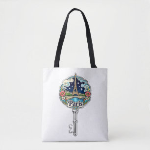 Sac cabas souvenir vintage avec clé de la Tour Eif