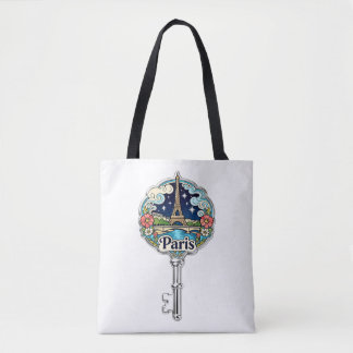 Sac cabas souvenir vintage avec clé de la Tour Eif