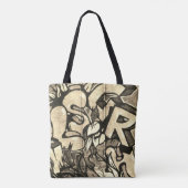 Sac cabas style graffiti urbain sépia (Dos)