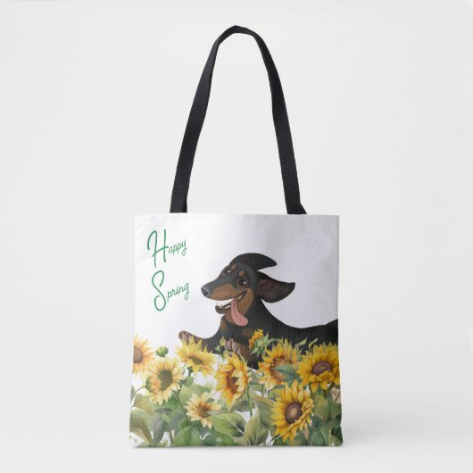 SAC CABAS TOURNESOLS TECkel NOIR ET FEU (Devant)