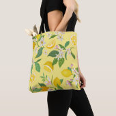 Sac cabas vibrant fleur de citronnier (De près)