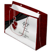 Sac Cadeau 40e anniversaire de la Mariage de Ruby - Grand (Devant Angle)