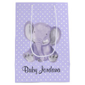 Sac Cadeau à base d'éléphant mou violet Polka Dot (Dos)