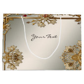 Sac Cadeau à Cadre Floral Orné Doré (Dos)