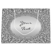 Sac Cadeau à Cadre Pailleté Argent (Devant)