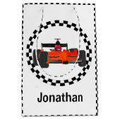 Sac cadeau À damiers Motif voiture de course (Devant)