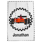 Sac cadeau À damiers Motif voiture de course (Dos)