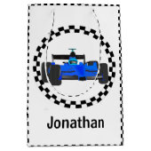 Sac cadeau À damiers Motif voiture de course (Devant)