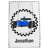 Sac cadeau À damiers Motif voiture de course (Dos)