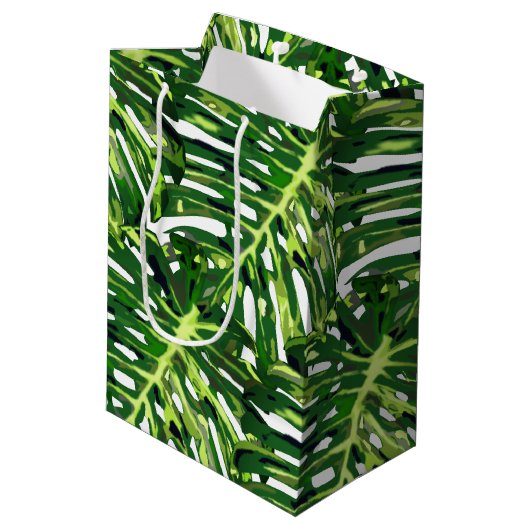 Sac cadeau à feuilles tropicales (Dos Angle)