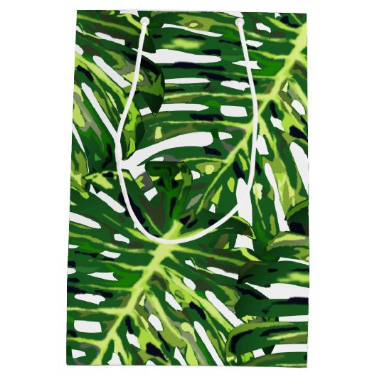 Sac cadeau à feuilles tropicales (Dos)
