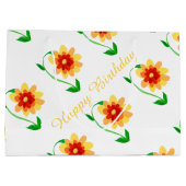 Sac cadeau à fleurs jaunes (Dos)