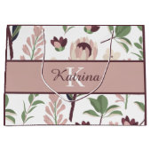 Sac cadeau à fleurs monogrammé (Devant)