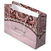 Sac cadeau à fleurs roses (Devant Angle)
