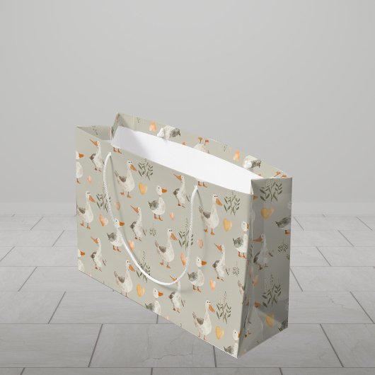 Sac cadeau à grande oie d'aquarelle