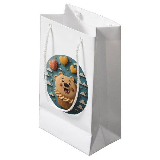 Sac cadeau à l'ours Cupcake (Devant Angle)