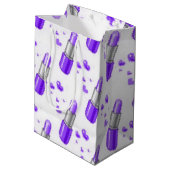 Sac cadeau à louvet rouge à lèvres violet et blanc (Dos Angle)