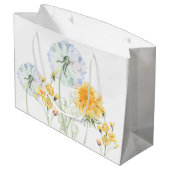 Sac cadeau à monogramme aquarelle de pissenlit (Dos Angle)