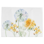 Sac cadeau à monogramme de pissenlit à l'aquarelle (Dos)