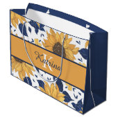 Sac cadeau à monogramme tournesol (Dos Angle)