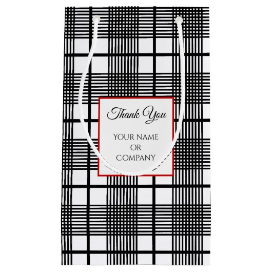 Sac cadeau à motif carreau noir et blanc modifiabl (Devant)