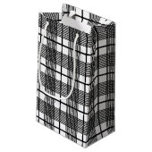 Sac cadeau à motif carreaux Glen noir et blanc mod (Dos Angle)