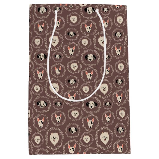 Sac Cadeau à Motif Chiots (Devant)