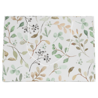Sac Cadeau à Motif de Feuilles Minimaliste