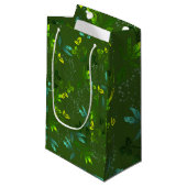Sac cadeau à motif de feuilles vertes (Devant Angle)