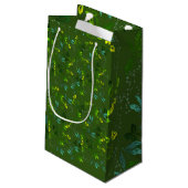 Sac cadeau à motif de feuilles vertes (Dos Angle)