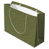 Sac cadeau à motif de feuilles vertes (Dos Angle)