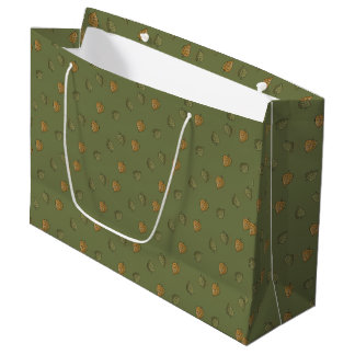 Sac cadeau à motif de feuilles vertes