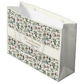 Sac Cadeau à Motif de Fleurs de Noël (Devant Angle)