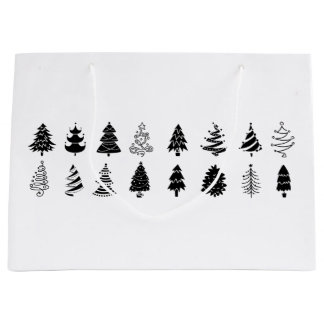 SAC CADEAU À MOTIF DE SAPIN DE NOËL