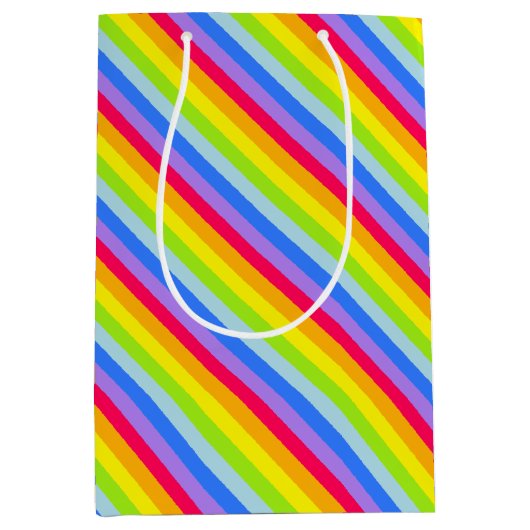 Sac cadeau à rayures arc-en-ciel graphique (Devant)