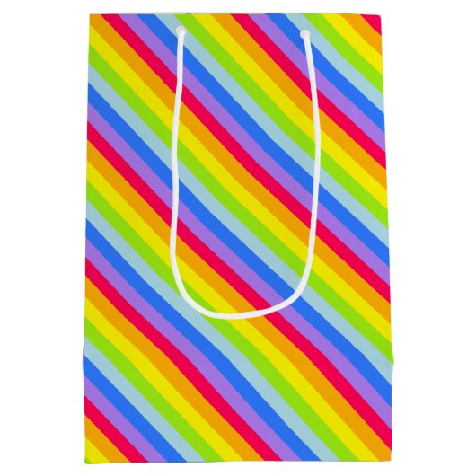 Sac cadeau à rayures arc-en-ciel graphique (Dos)