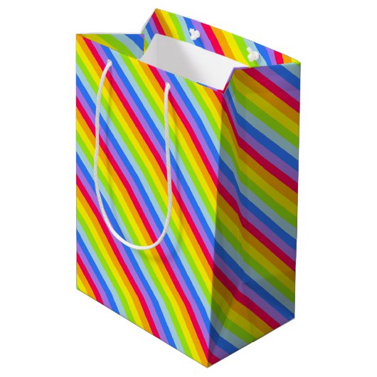 Sac cadeau à rayures arc-en-ciel graphique (Dos Angle)