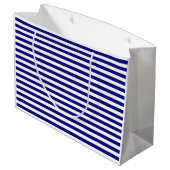 Sac cadeau à rayures bleu et blanc (Dos Angle)