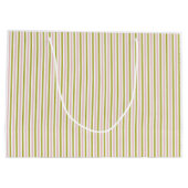 Sac cadeau à rayures rose et vert (Dos)