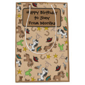 Sac cadeau à thème Cowboy avec zone de texte modif (Devant)