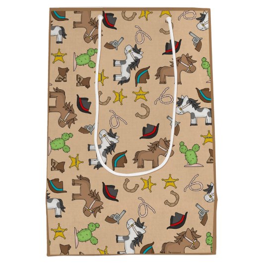 Sac cadeau à thème Cowboy avec zone de texte modif (Dos)